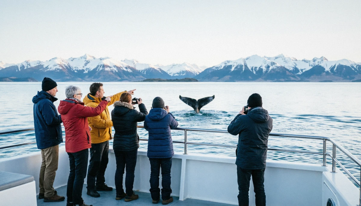Whale Watch Kaikōura catamaran on open water during a Kaikōura whale watch flight comparison day out